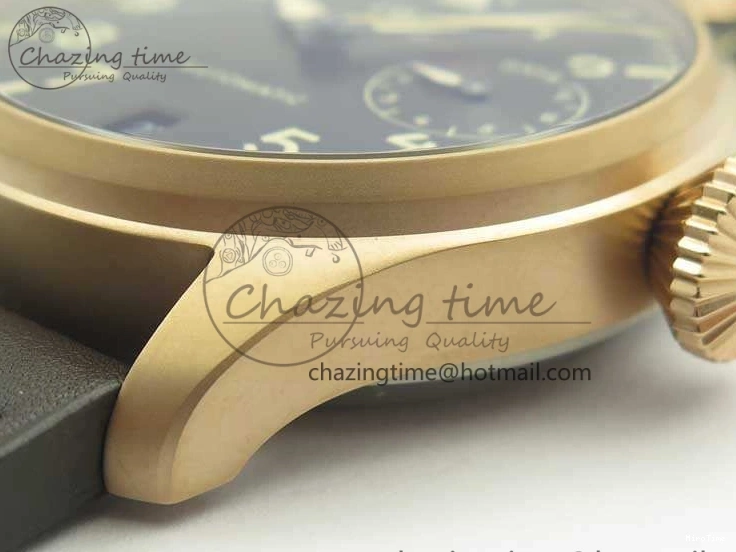 MIROTIME 0823 Big Pilot IW510301 Satin-Polished RG YLF Best Edition Black Dial On Leather Strap A Flexible 7222